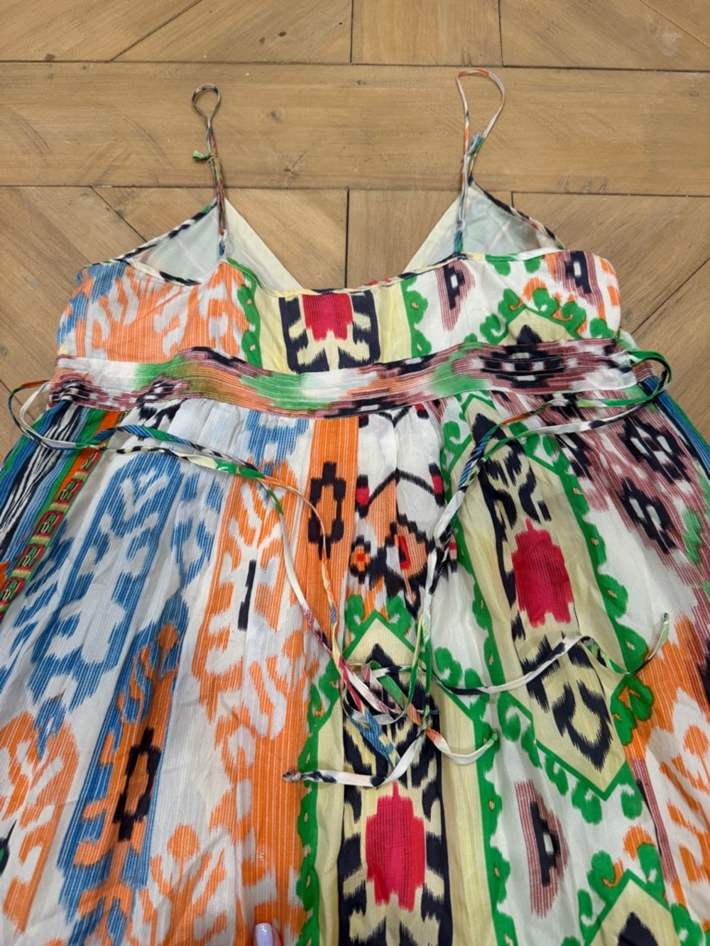 Johnny Was 100% Silk Floral Embroidered Boho Maxi Dress - Multicolor XS - Picture 7 of 11
